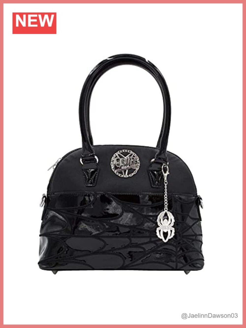 Spiderweb Embroidered Handbag Vegan Leather Chain Strap Horror Purse
